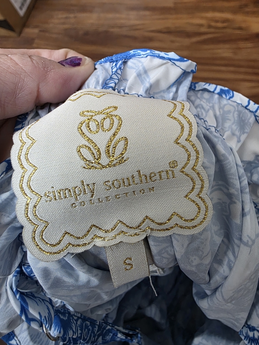 Simply Southern Blue Toile Print Sundress - Picture 6 of 7